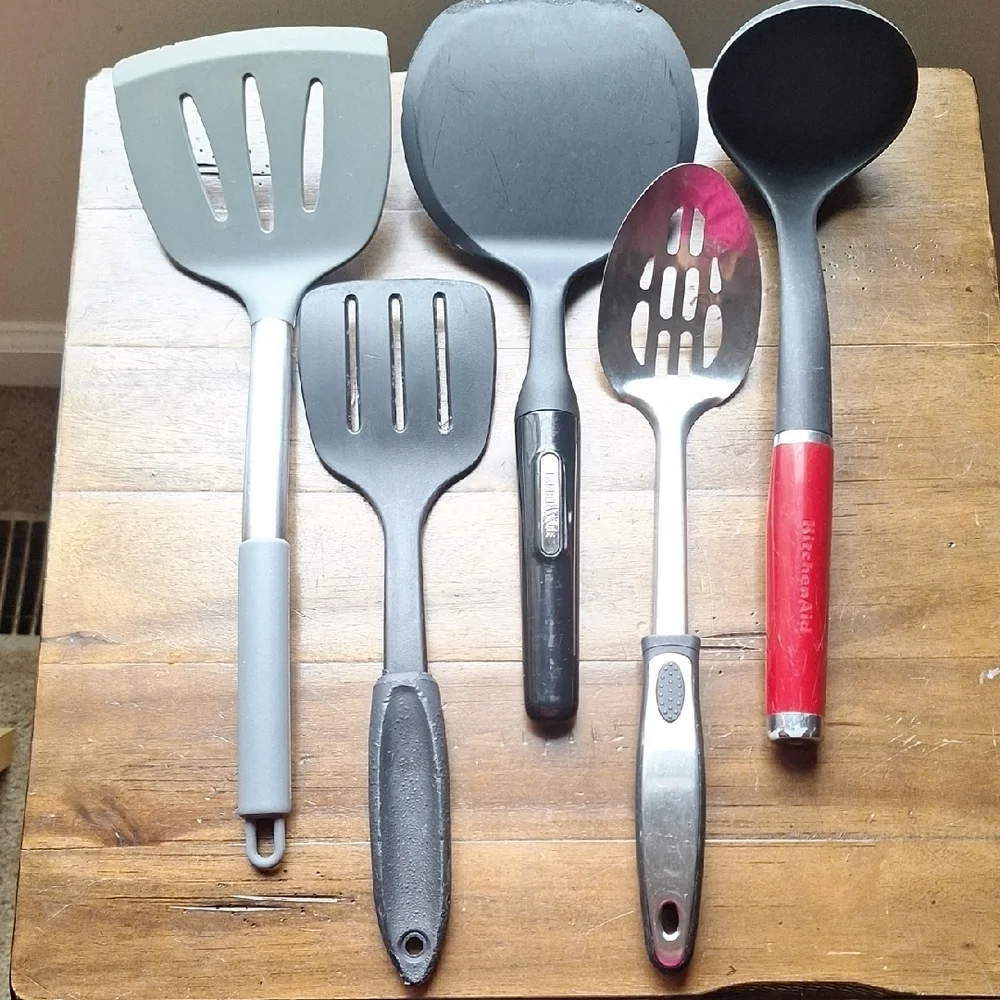 KitchenAid Gray and Red Utensil Collection